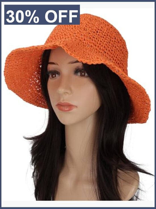 Wide Brim Straw Sun Hat - Foldable Floppy Beach Hat for Summer main image 2